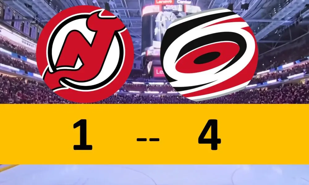 New Jersey Devils Game, Lose 4-1 to Carolina Hurricanes. Game 1.