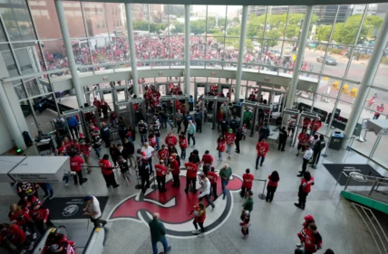 Devils fans enter the Prudential Center for game 4. Tuesday, May 9, 2023