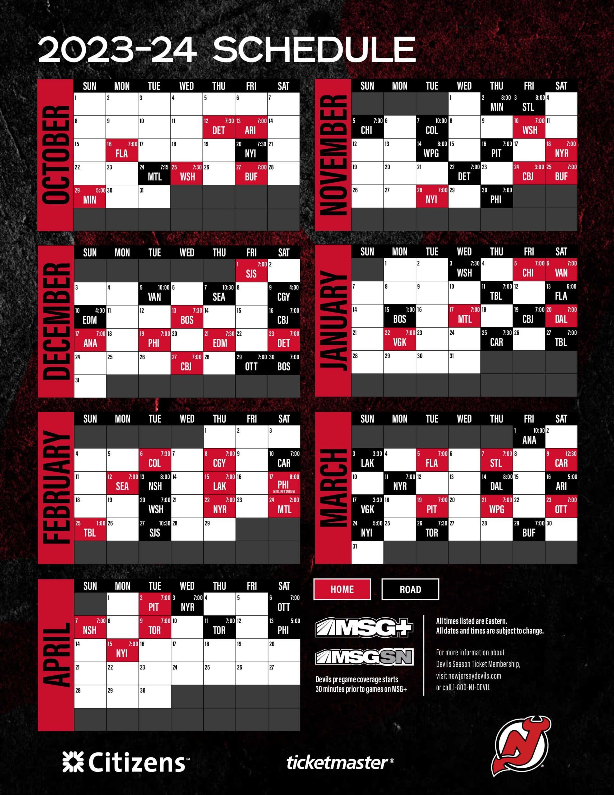 New jersey devils december on sale schedule